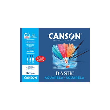 ▷ LAMINAS CANSON BASIK DIBUJO MINIPACK ACUARELA 6HJ A4+ 370G | Taine - Imagen 1