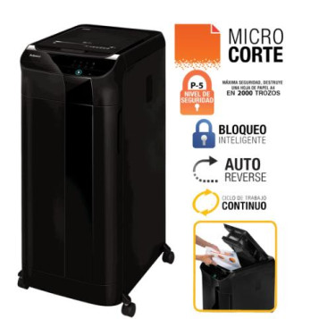 ▷ DESTRUCTORA FELLOWES 600M AUTOMÁTICA MICROCORTE DE 2X12M | Taine - Imagen 1