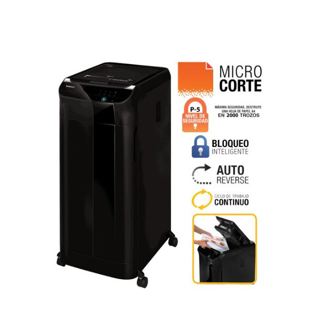 ▷ DESTRUCTORA FELLOWES 600M AUTOMÁTICA MICROCORTE DE 2X12M | Taine - Imagen 2