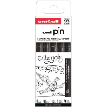 ▷ ROTULADORES UNIPIN 5 UDS CALIBRADOS CALIGRAFIA | Taine - Imagen 1