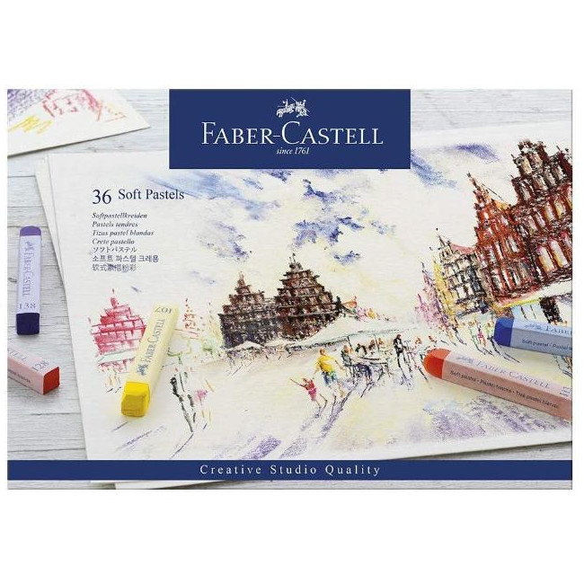 ▷ CAJA FABER CASTELL36 UDS SOFT PASTEL MULTICOLOR COLORES | Taine - Imagen 2