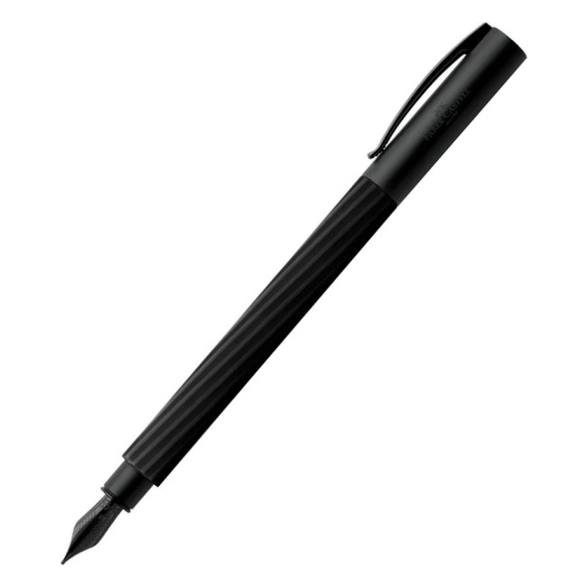 ▷ PLUMA AMBITION ITALIC OBSIDIAN BLACK M FABER-CASTELL | Taine - Imagen 1