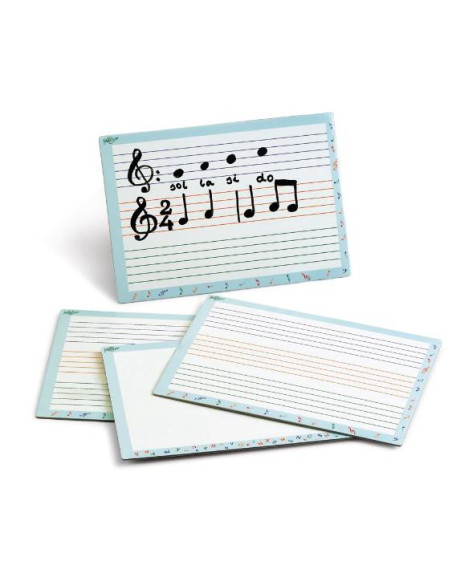 ▷ PIZARRAS FAIBO DOBLE USO BLANCAS CON PENTAGRAMAS 21X30 CM | Taine - Imagen 2