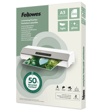 ▷ FUNDAS FELLOWES PLASTIFICAR RECICLADAS A3 80 MICRAS | Taine - Imagen 1