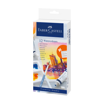 ▷ CAJA ACUARELAS 12 UND TUBOS FABER CASTELL | Taine - Imagen 1