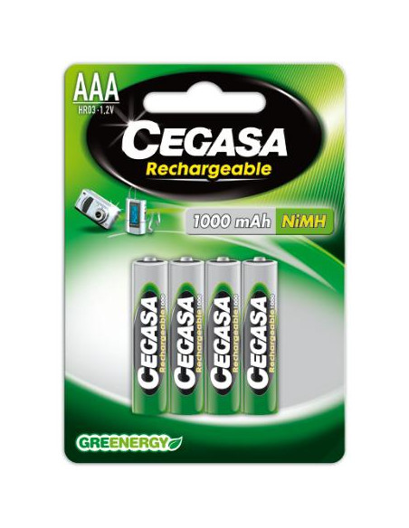 ▷ PILAS CEGASA HR03-AAA RECARGABLES 1000 mAh 4 UDS | Taine - Imagen 1