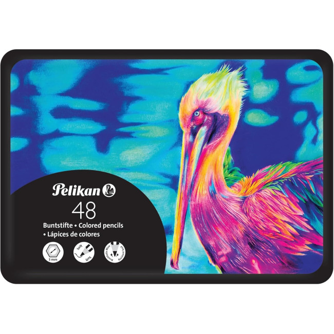 ▷ CAJA METALICA 48 LAPICES PELIKAN | Taine - Imagen 1
