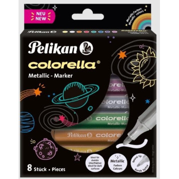 ▷ ROTULADORES PELIKAN CAJA 8 UDS METALIZADOS | Taine - Imagen 1