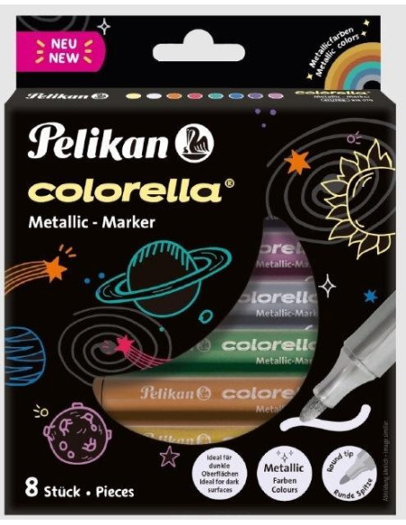 ▷ ROTULADORES PELIKAN CAJA 8 UDS METALIZADOS | Taine - Imagen 1