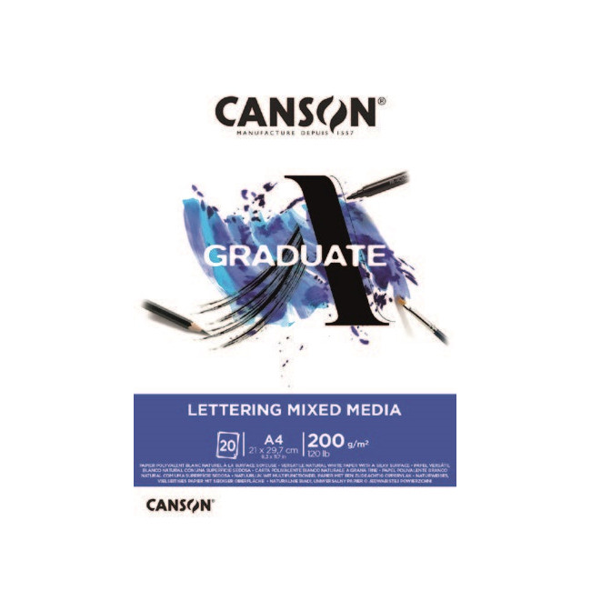 ▷ BLOC DIBUJO CANSON MARKER A4 20H 200G GRADUATE LETTERING | Taine - Imagen 1