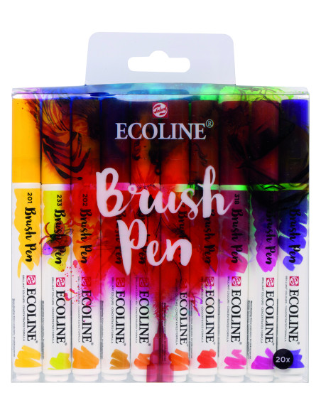 ▷ ROTULADORES ECOLINE 20 UDS ESTUCHE BRUSHPEN | Taine - Imagen 1