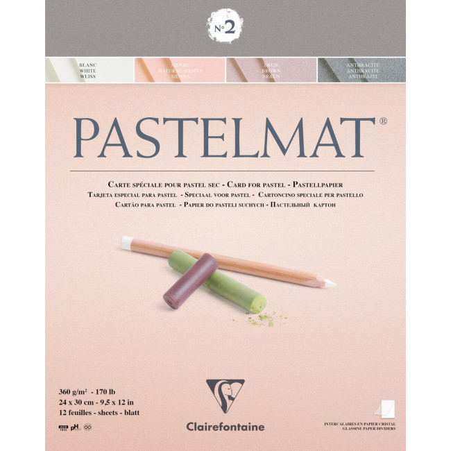 ▷ BLOC CALIREFONTAINE 12HJ PASTELMAT 360G 24X30 4 COLORES | Taine - Imagen 1