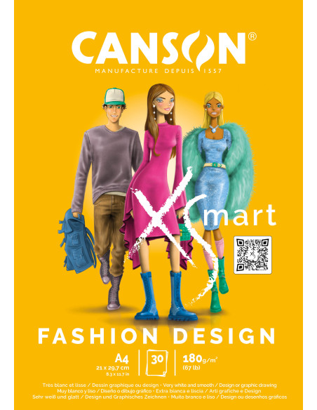 ▷ BLOC ENC 21x29,7 30H CANSON XSMART Fashion Design 180g | Taine - Imagen 1