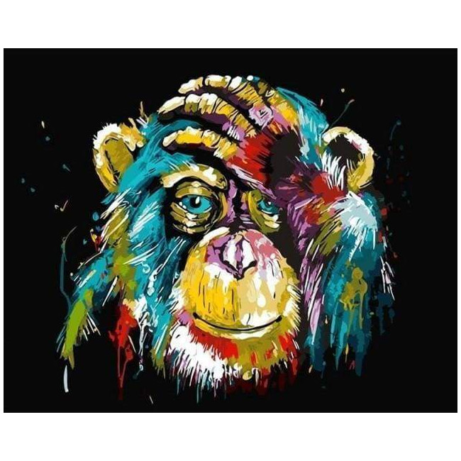 ▷ PINTAR POR NÚMEROS PN046T 40X50CM FIGURA "MANDRIL POP" | Taine - Imagen 1