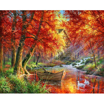 ▷ PINTAR POR NÚMEROS FA10021Y 40X50CM FIGURA "PAISAJE OTOÑAL" | Taine - Imagen 1