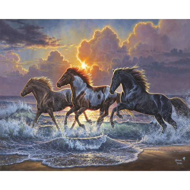 ▷ PINTAR POR NÚMEROS FA10016Y 40X50CM FIGURA "TRÍO DE CABALLOS" | Taine - Imagen 1