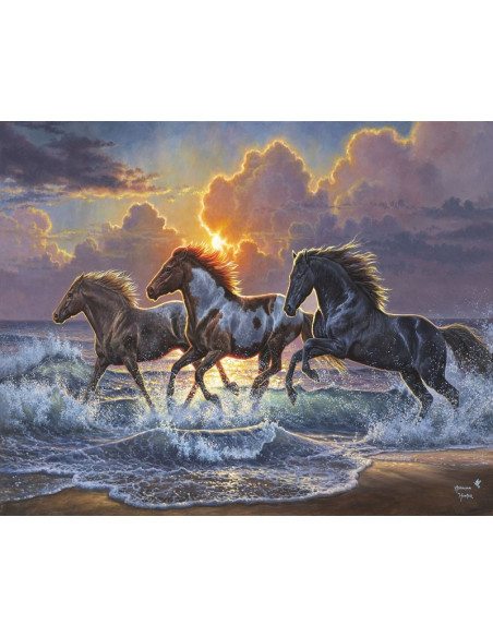 ▷ PINTAR POR NÚMEROS FA10016Y 40X50CM FIGURA "TRÍO DE CABALLOS" | Taine - Imagen 1