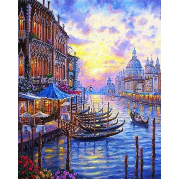 ▷ PINTAR POR NÚMEROS PN161Y 40X50CM FIGURA "EL GRAN CANAL DE VENECIA" | Taine - Imagen 1