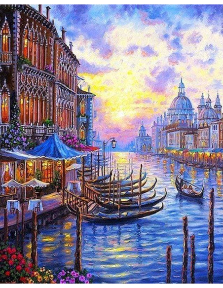 ▷ PINTAR POR NÚMEROS PN161Y 40X50CM FIGURA "EL GRAN CANAL DE VENECIA" | Taine - Imagen 1