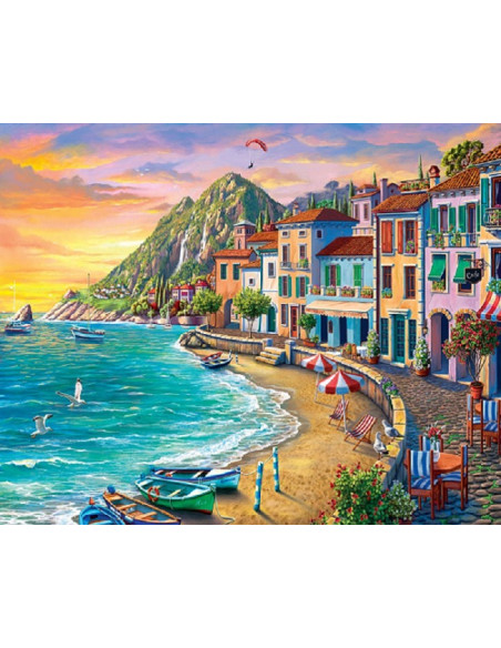 ▷ PINTAR POR NÚMEROS FA10034Y 40X50CM FIGURA "VACACIONES EN LA PLAYA" | Taine - Imagen 1