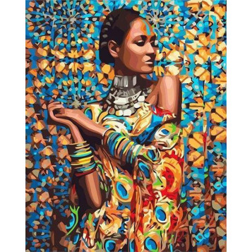 ▷ PINTAR POR NÚMEROS PN1318Y 40X50CM FIGURA "MUJER CON TRAJE REGIONAL" | Taine - Imagen 1