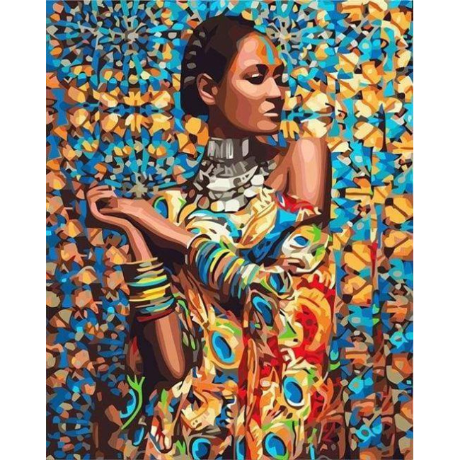 ▷ PINTAR POR NÚMEROS PN1318Y 40X50CM FIGURA "MUJER CON TRAJE REGIONAL" | Taine - Imagen 1
