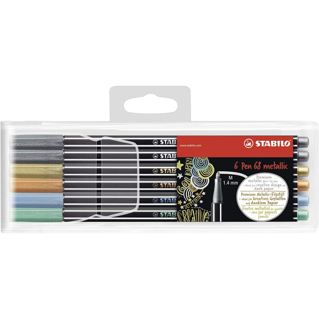 ▷ ROTULADORES STABILO 6 UDS PEN 68 METALIC | Taine - Imagen 1