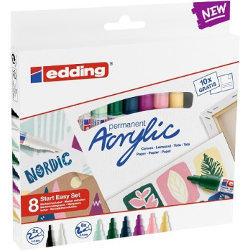 ▷ ROTULADORES EDDING 4 UDS ACRILICOS COLORES SURTIDOS | Taine - Imagen 1