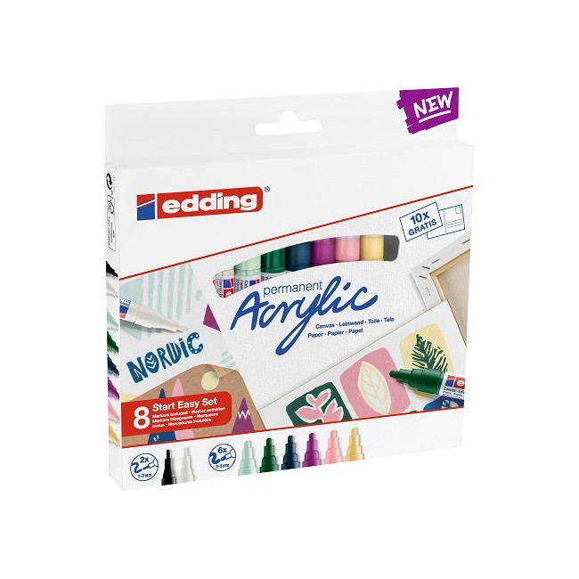 ▷ ROTULADORES EDDING 4 UDS ACRILICOS COLORES SURTIDOS | Taine - Imagen 1